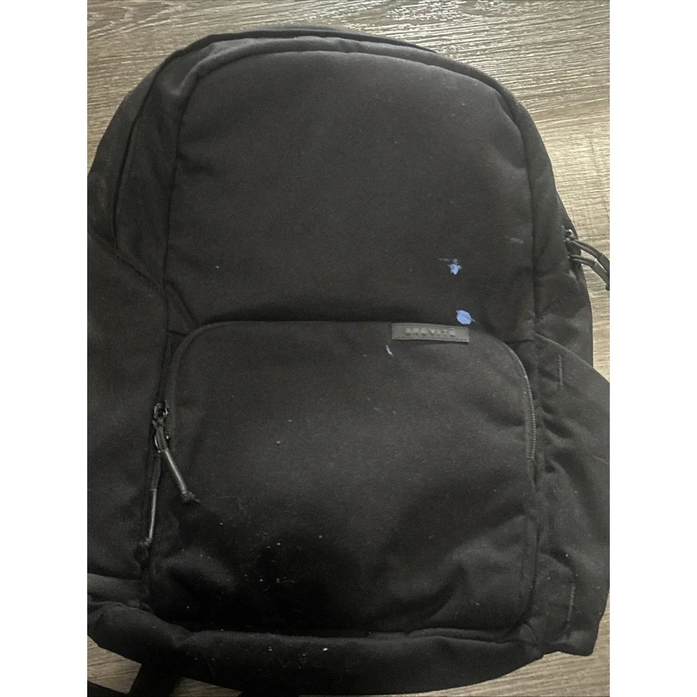 Brevite Camera Backpack Black Travel Photography Laptop Bag Blue Paint Stain